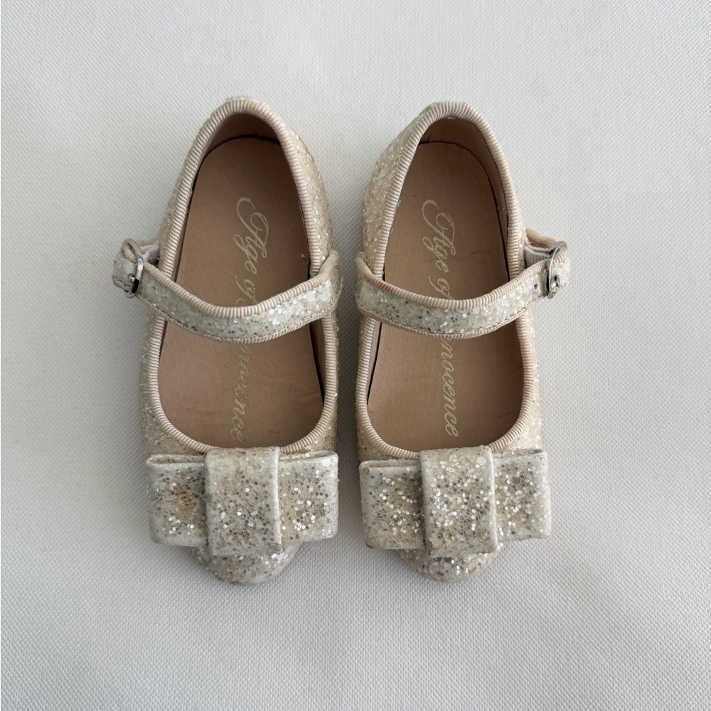 Fiyo Kids Glitter Dress Shoes - Cream